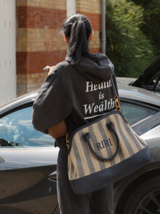 Weekend Bag - Navy X BEIGE