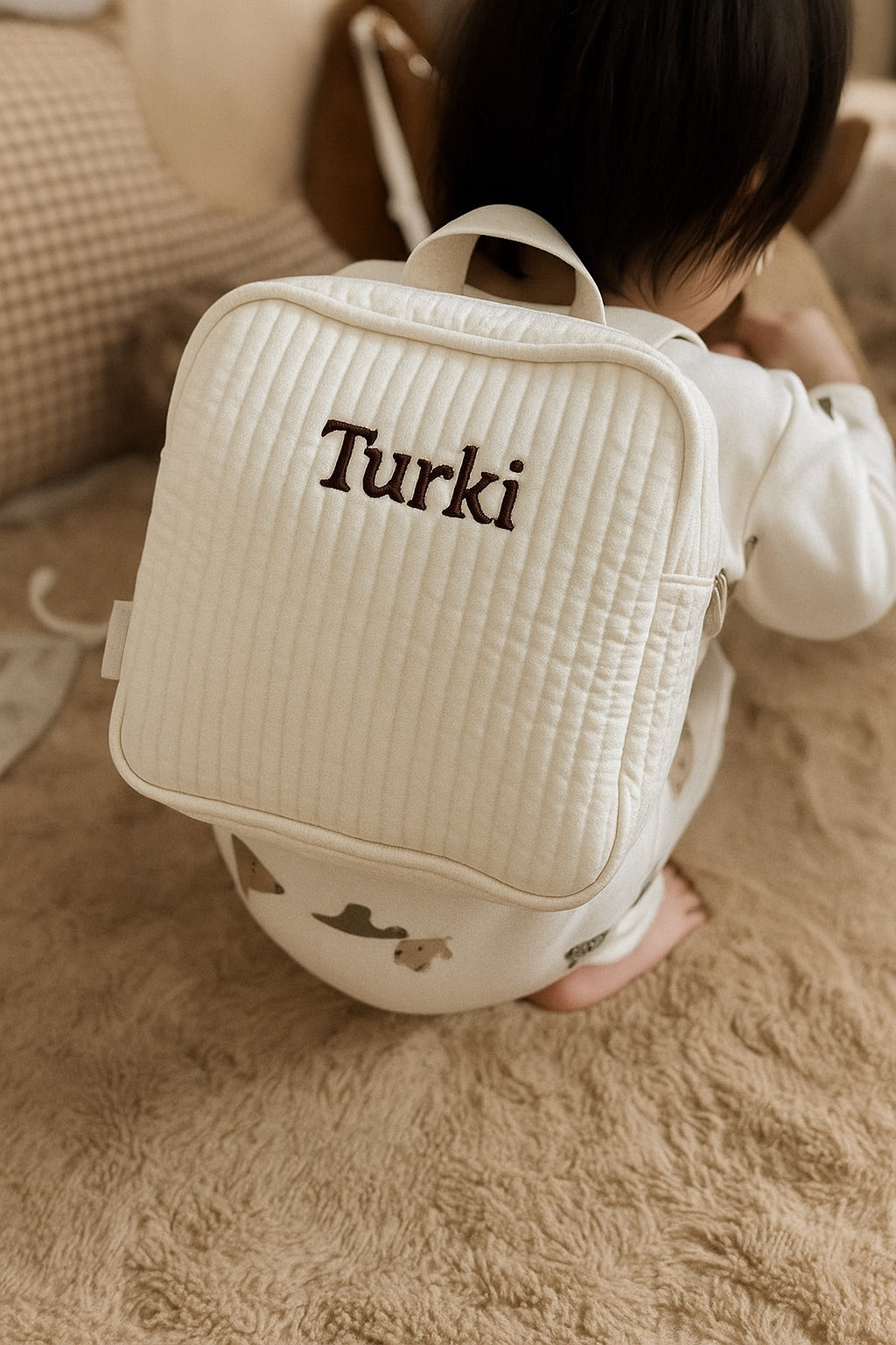 Padded Linen Backpack